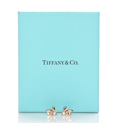 Tiffany 18K Rose Gold Diamond Paloma Picasso Olive Leaf Earrings 7 of 7