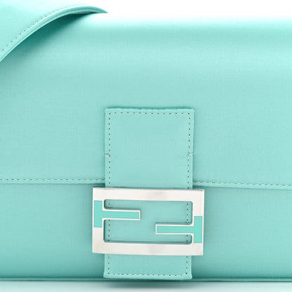 Fendi X TIFFANY Satin Nappa Silver Baguette Blue Tiffany Silver 8 of 12