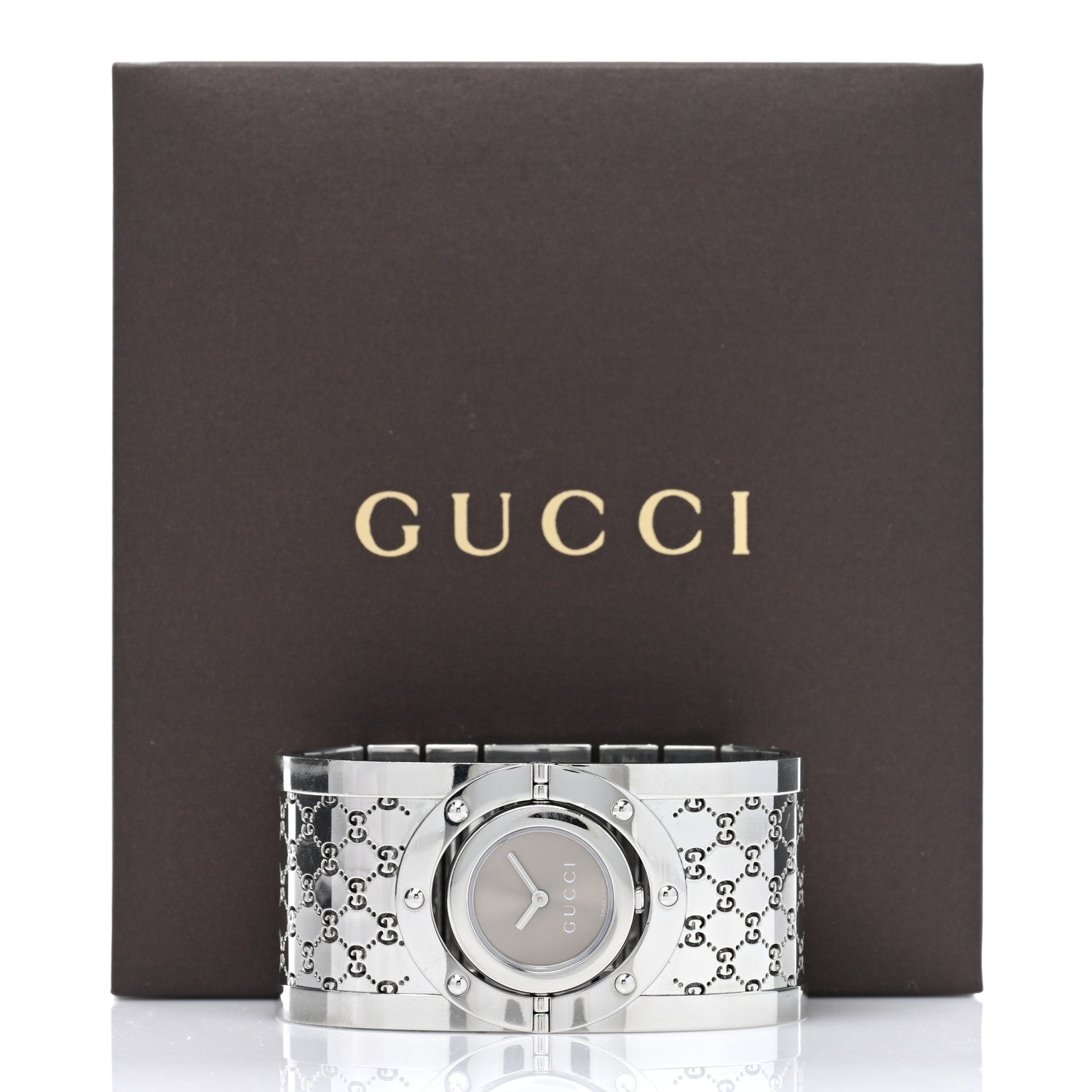 Gucci Stainless Steel 33mm Twirl Quartz Watch Brown 5 of 5