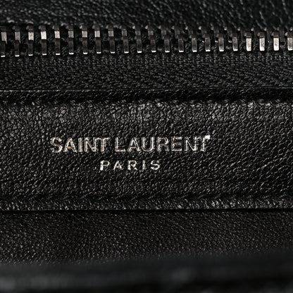 Saint Laurent Sheepskin Matelasse Chevron Monogram Large College Satchel Black 9 of 12