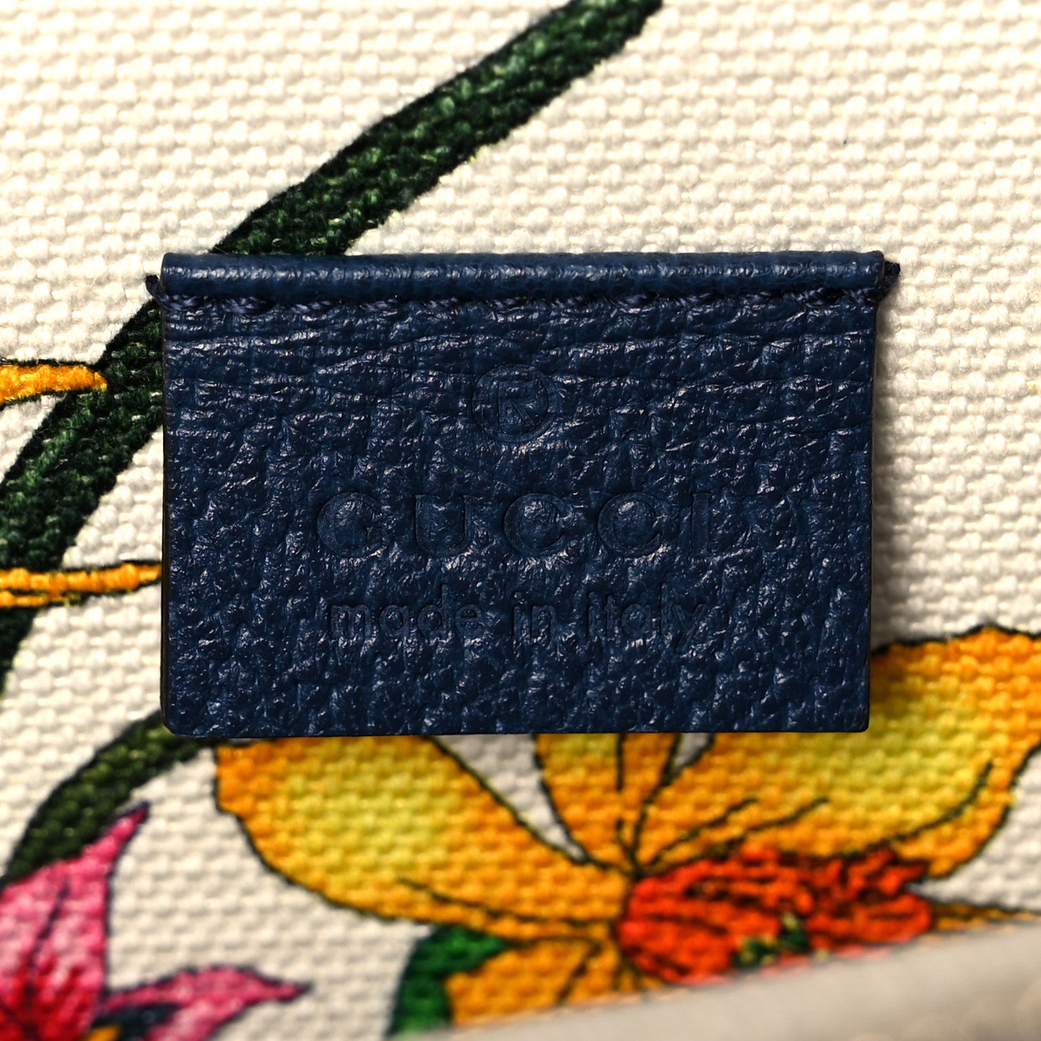 Gucci Canvas Large Flora Tote Navy Multicolor 6 of 11