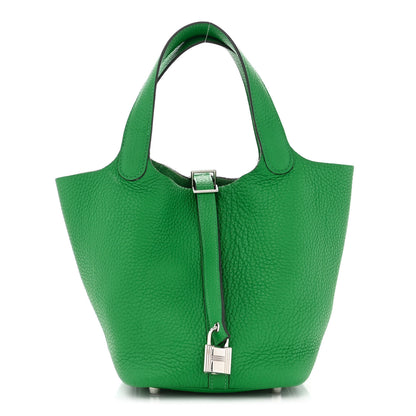 Hermes Taurillon Clemence Picotin Lock 18 PM Bambou 1 of 12