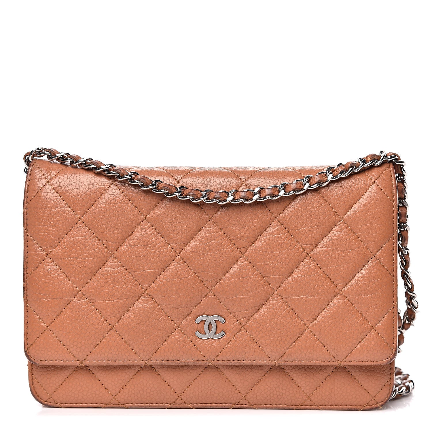 Chanel Caviar Quilted Wallet On Chain WOC Tan 1 of 23