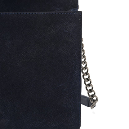 Chanel Iridescent Caviar Quilted Large Boy Flap Navy Blue 14 of 16