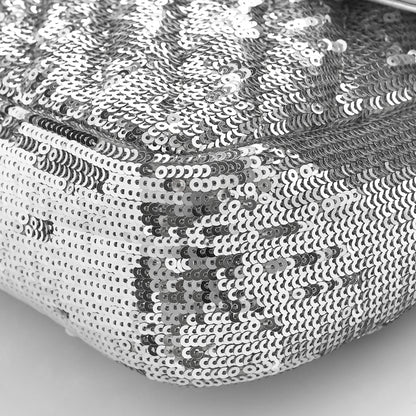 Gucci Sequin Matelasse Small GG Marmont Shoulder Bag Silver 9 of 10