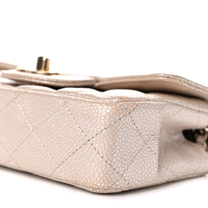 Chanel Iridescent Caviar Quilted Extra Mini Flap Beige 9 of 14