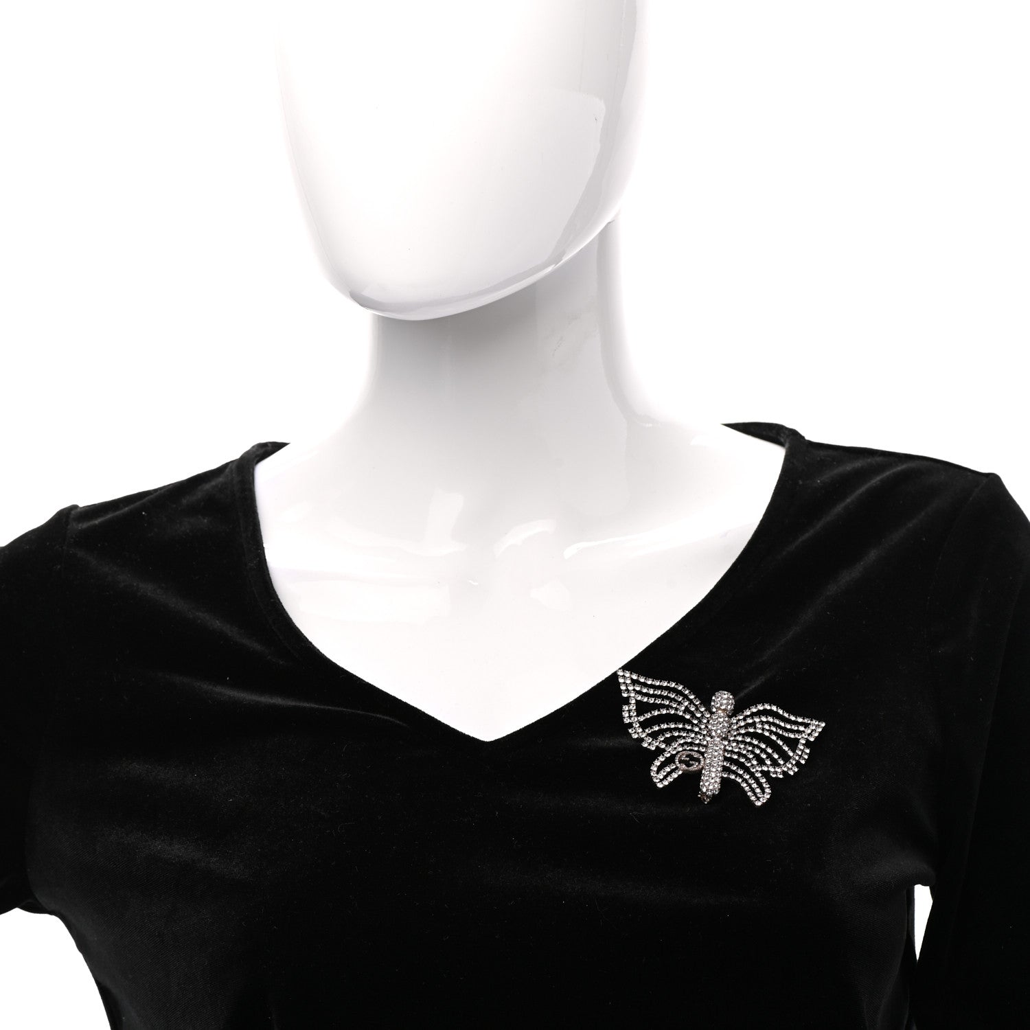 Gucci Crystal Interlocking GG Butterfly Brooch Silver 2 of 4
