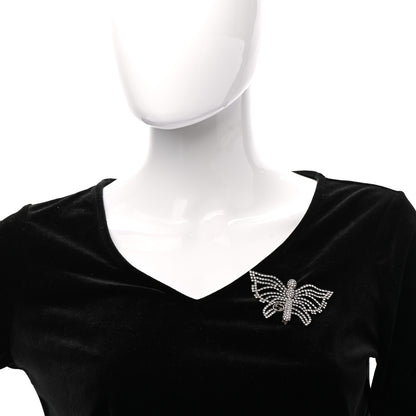 Gucci Crystal Interlocking GG Butterfly Brooch Silver 2 of 4