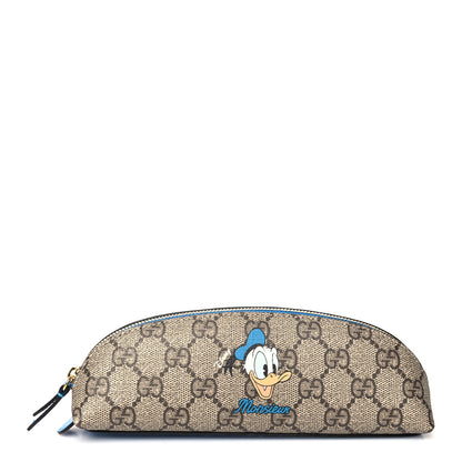 Gucci X DISNEY GG Supreme Monogram Donald Duck Pencil Case Blue 1 of 7
