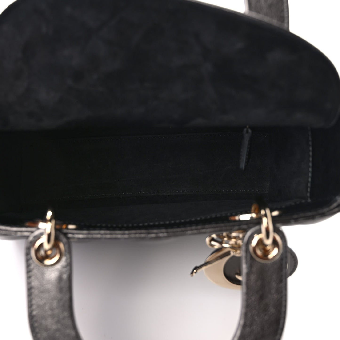 Lambskin Cannage Small My ABCDior Lady Dior Metallic Grey