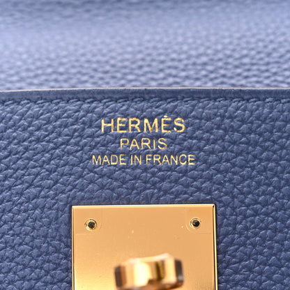 Hermes Togo Kelly Retourne 35 Bleu Brighton 6 of 11