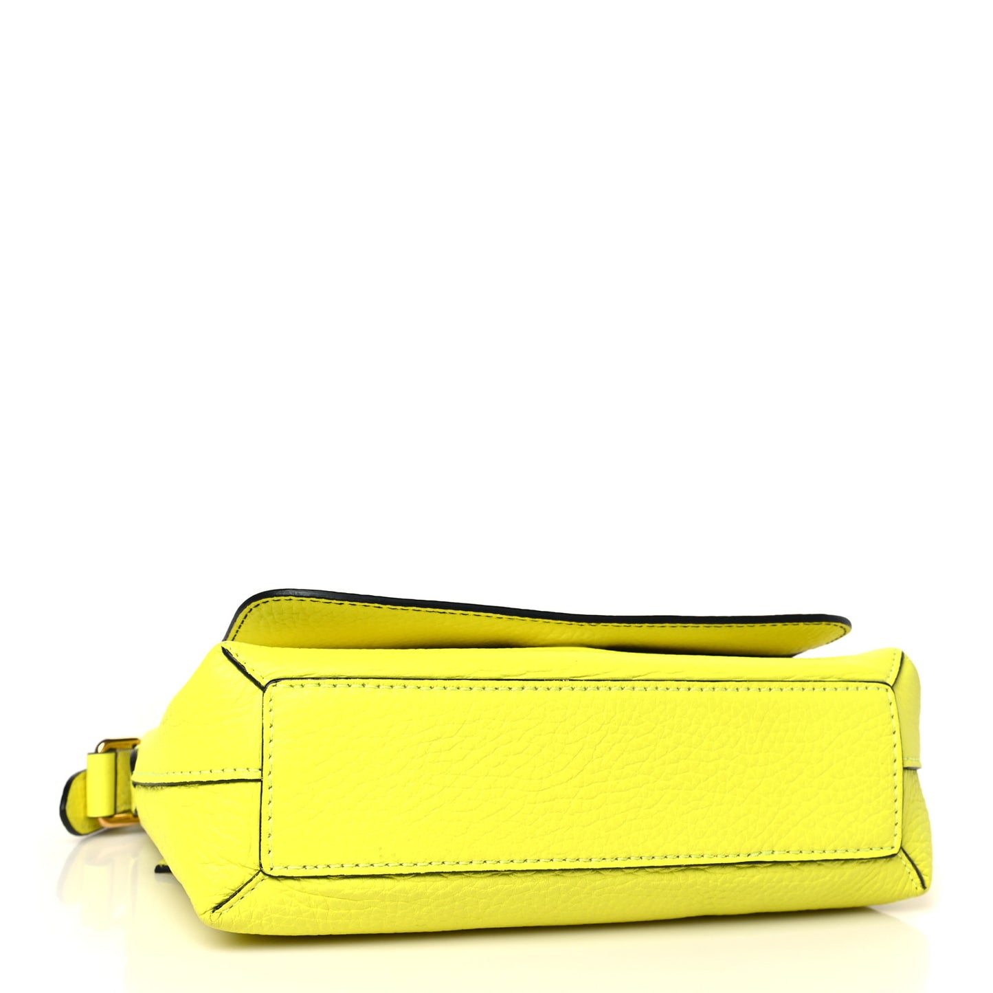 Signature Grain Small Burleigh Crossbody Bag Neon Yellow