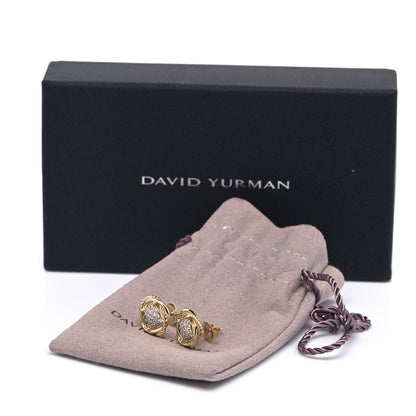 David Yurman 18K Yellow Gold Diamond 7mm Infinity Earrings 4 of 4