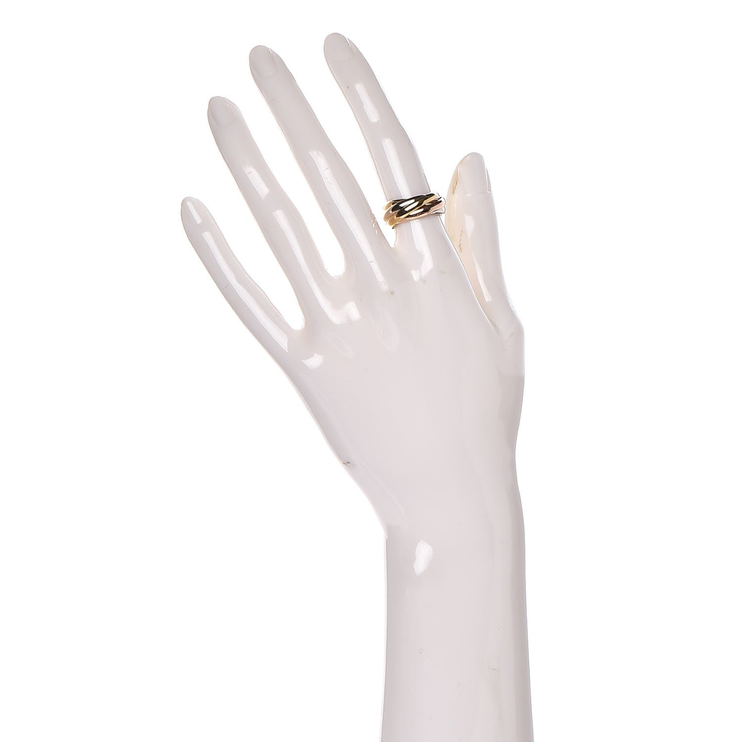 Cartier 18K Pink Yellow White Gold Les Must De Trinity 5 Band Ring 49 4.75 2 of 9