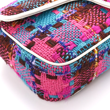 Gucci Tweed Calfskin Spicy Check Small GG Marmont Shoulder Bag Pink Multicolor Mystic White 10 of 11