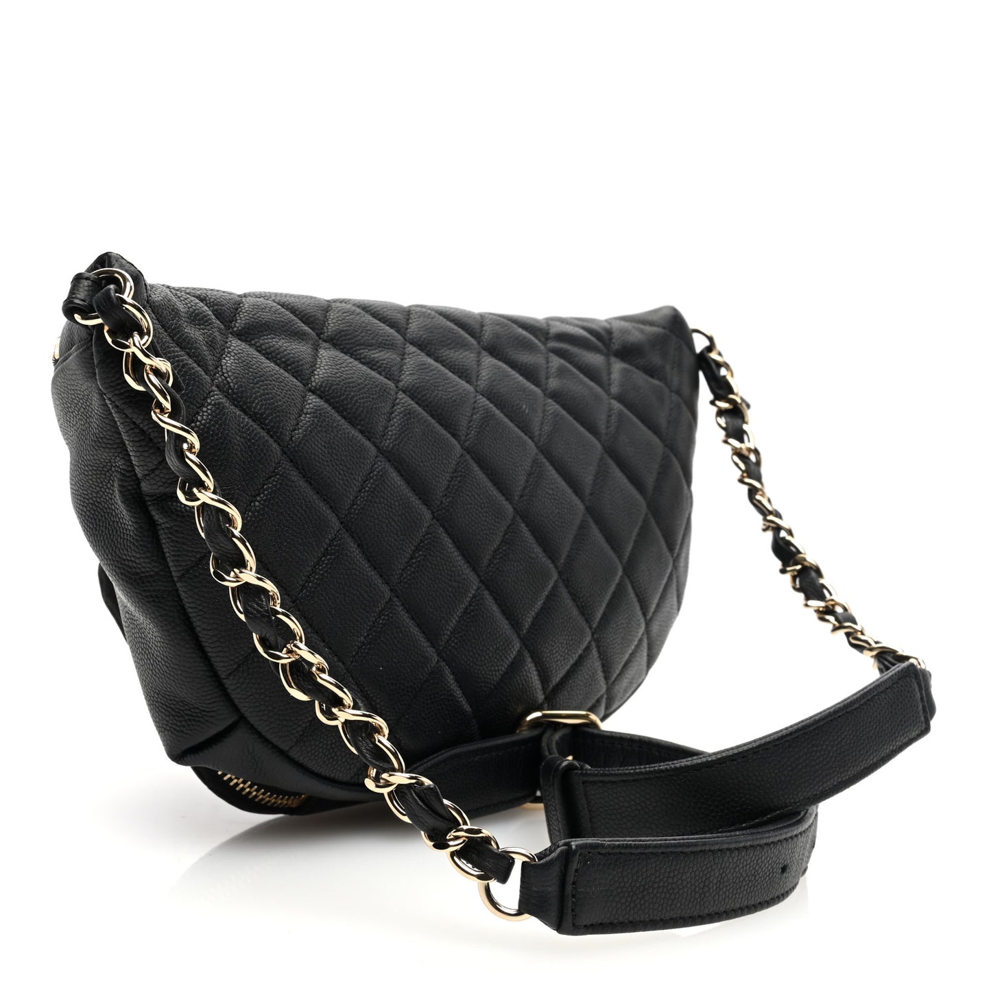 Caviar Quilted Business Affinity Waist Belt Bag Black