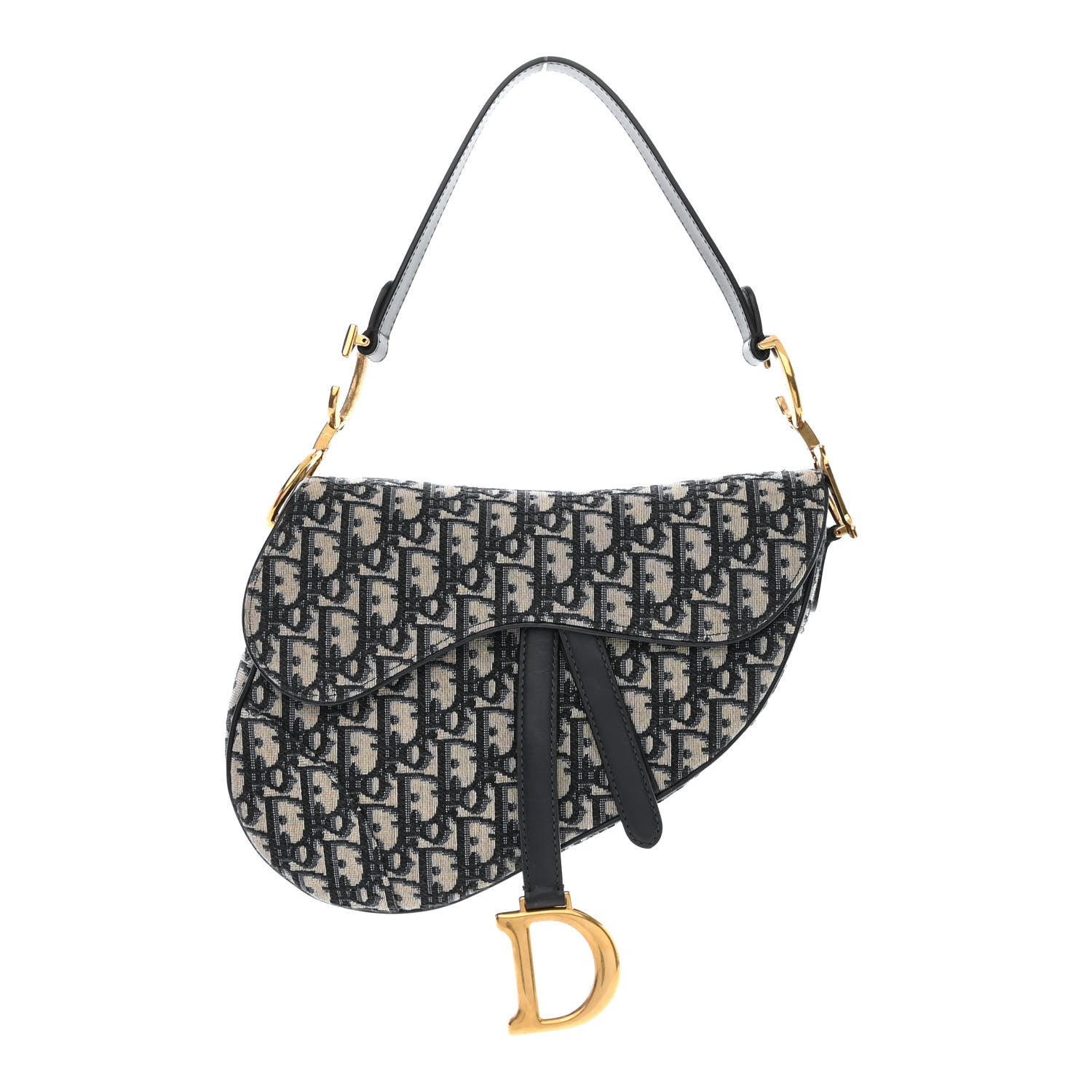 Christian Dior Oblique Saddle Bag Blue 1 of 10