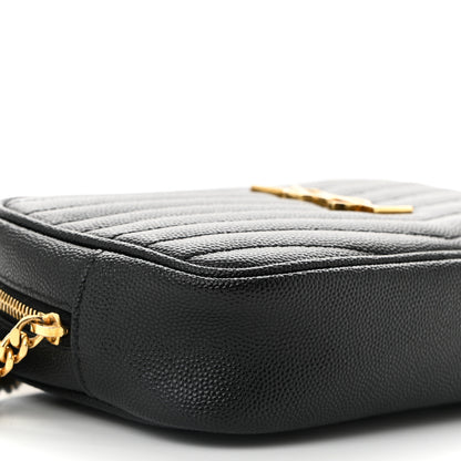 Saint Laurent Grain De Poudre Matelasse Monogram Mini Lou Camera Bag Black 9 of 10