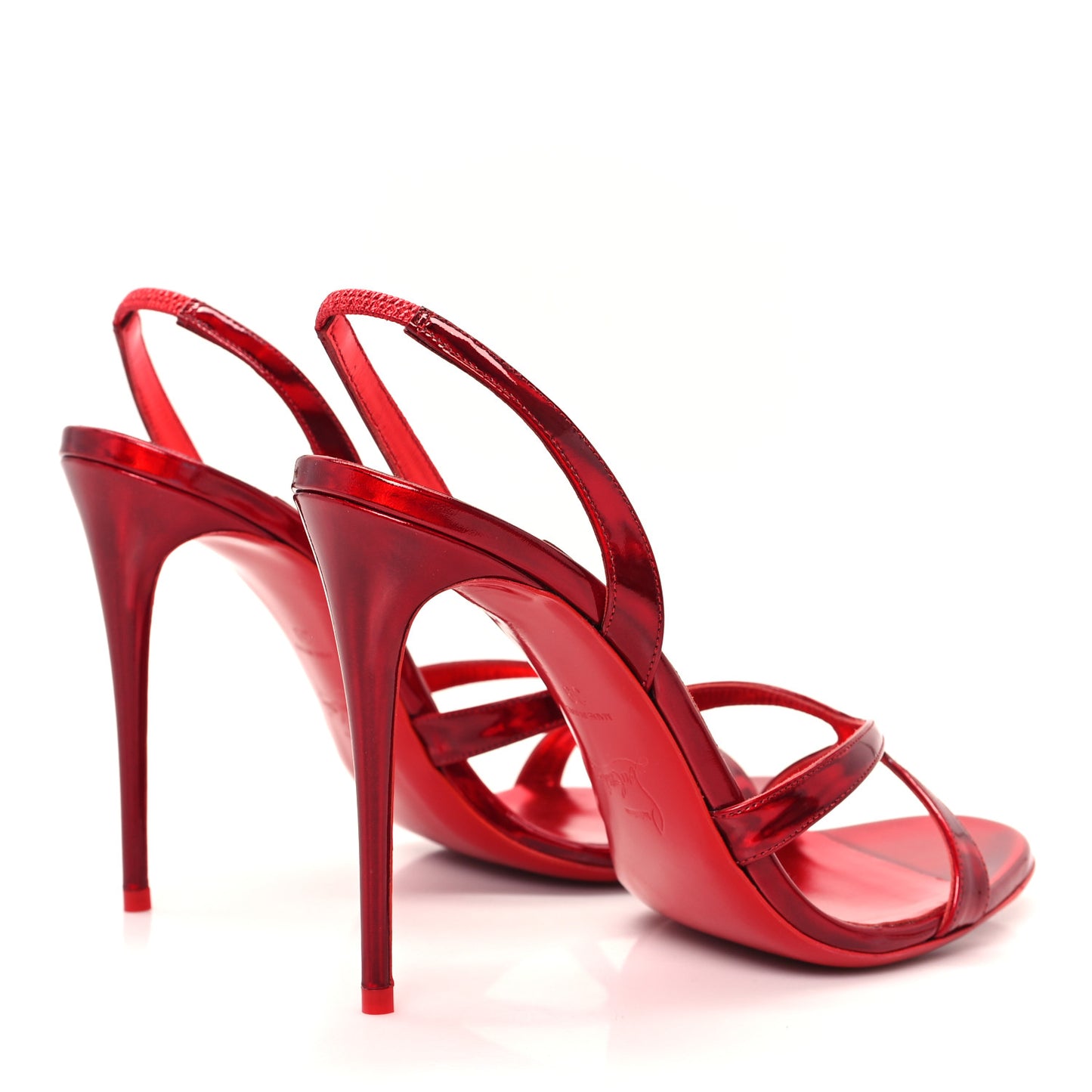 Metallic Patent Psychic Emilie 100 Slingback Sandals 39 Loubi