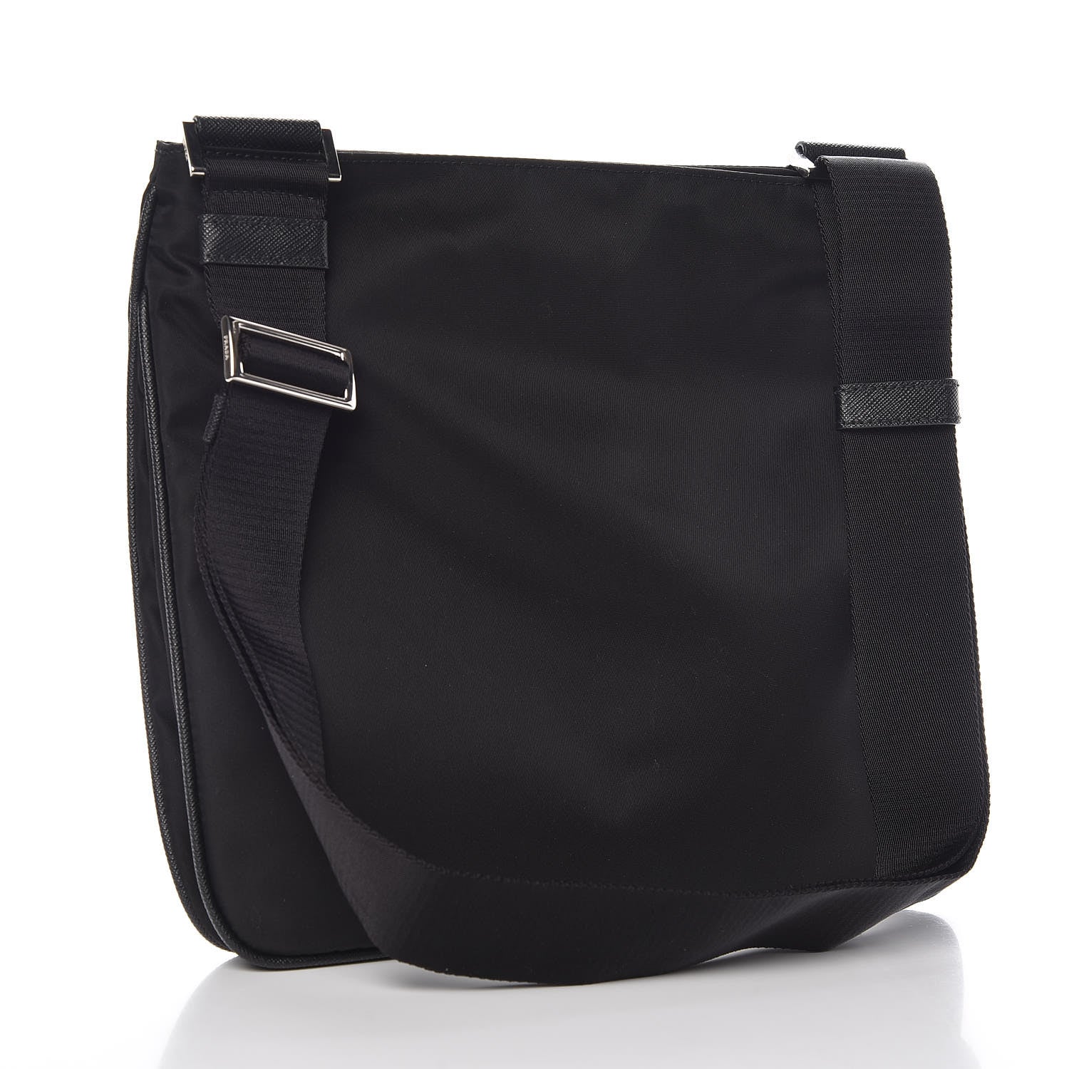 Prada Nylon Saffiano Flat Messenger Bag Black 3 of 8