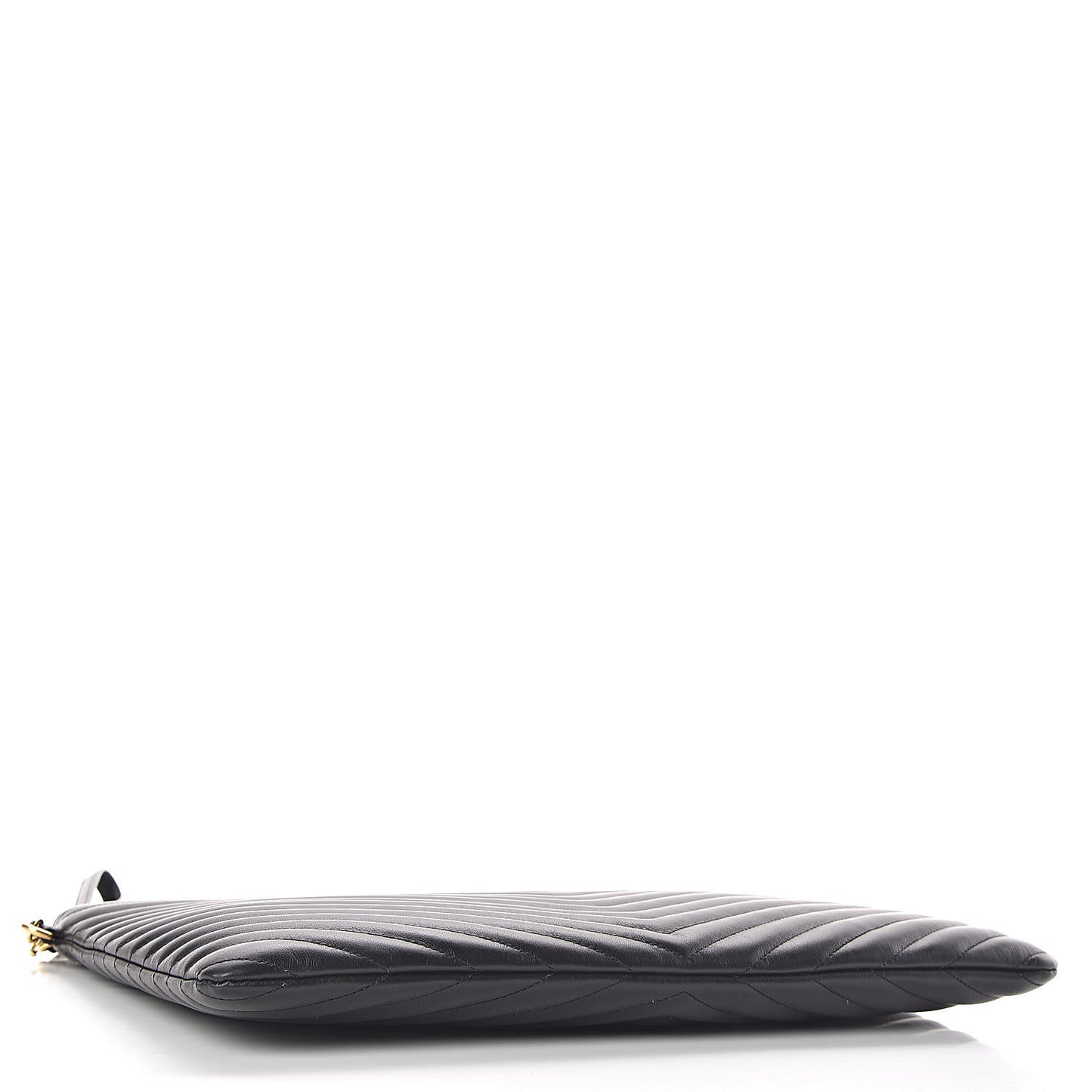 Calfskin Matelasse Chevron Monogram Document Holder Black