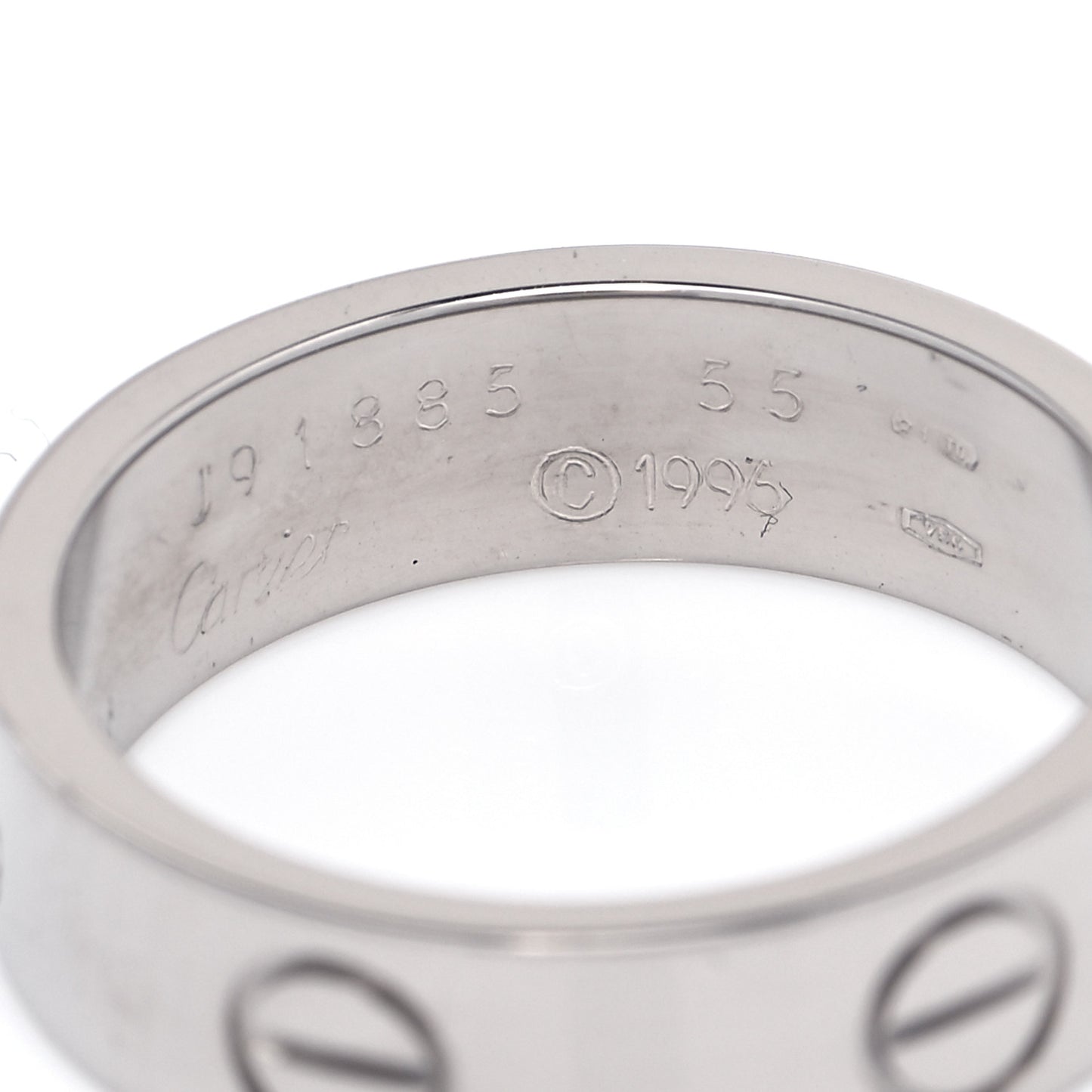 18K White Gold 5.5mm LOVE Ring 55 7.25