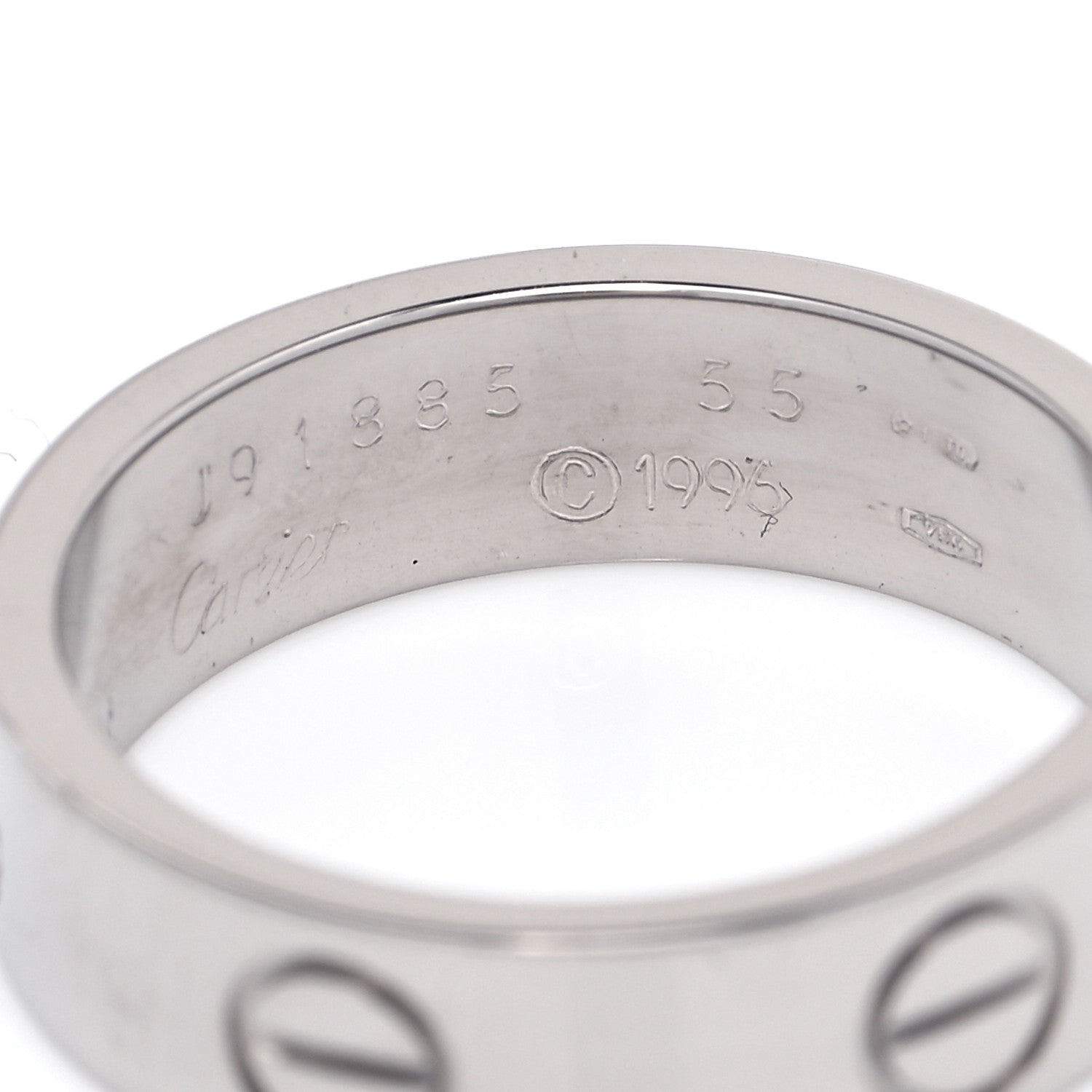 Cartier 18K White Gold 5.5mm LOVE Ring 55 7.25 4 of 4