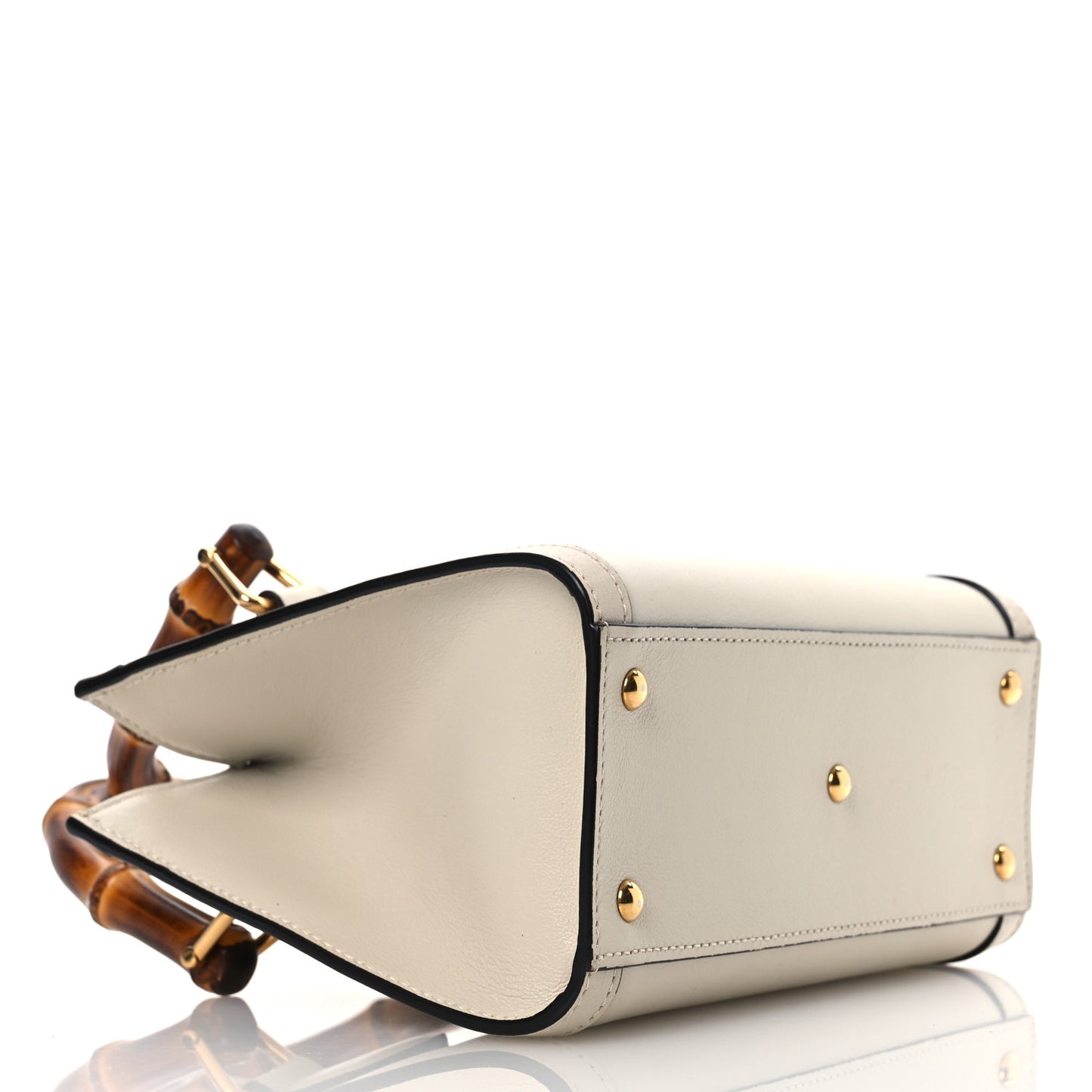 Wonka Grain Calfskin Mini Diana Tote Bag Mystic White