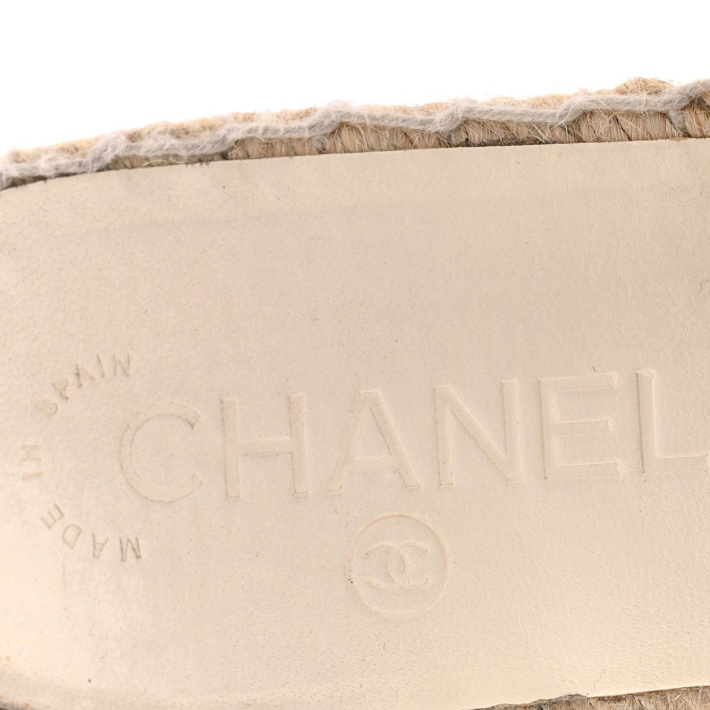 Iridescent Goatskin CC Espadrille Mules 38 Ivory Black