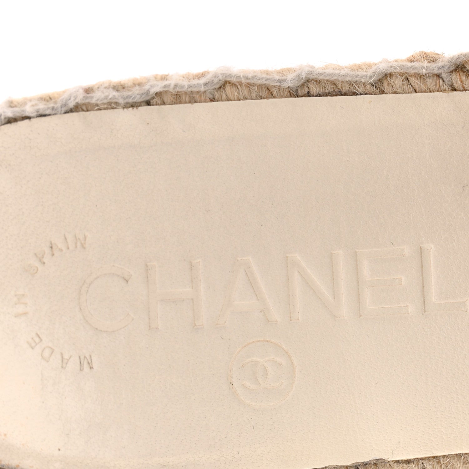 Chanel Iridescent Goatskin CC Espadrille Mules 38 Ivory Black 8 of 12