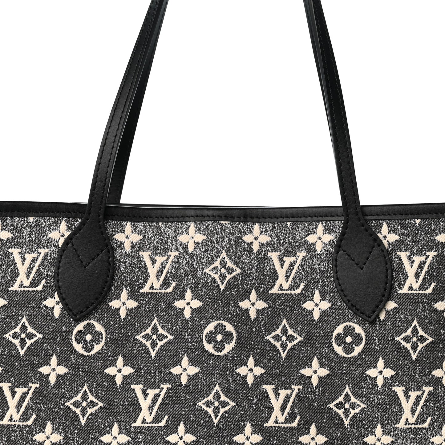 Denim Monogram Jacquard Neverfull MM Grey