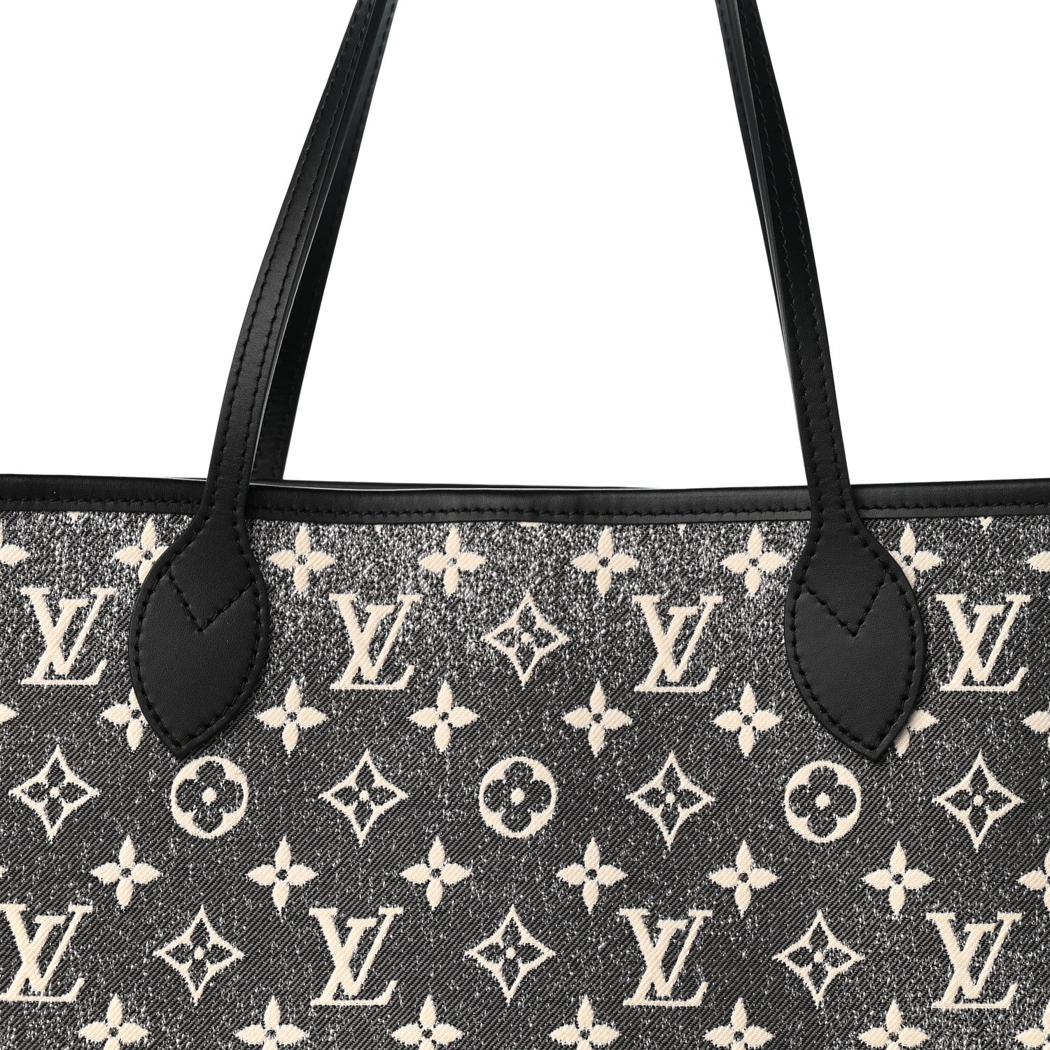 Louis Vuitton Denim Monogram Jacquard Neverfull MM Grey 8 of 10
