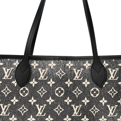 Louis Vuitton Denim Monogram Jacquard Neverfull MM Grey 8 of 10