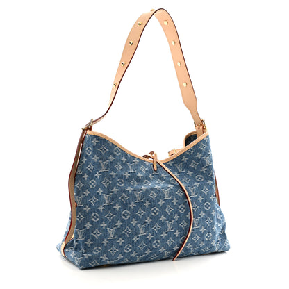 Louis Vuitton Monogram Denim CarryAll MM Blue 4 of 10