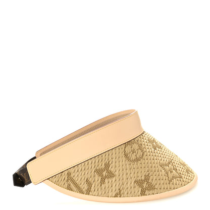 Louis Vuitton Calfskin Raffia Monogram Strawgram Visor Natural 6 of 9