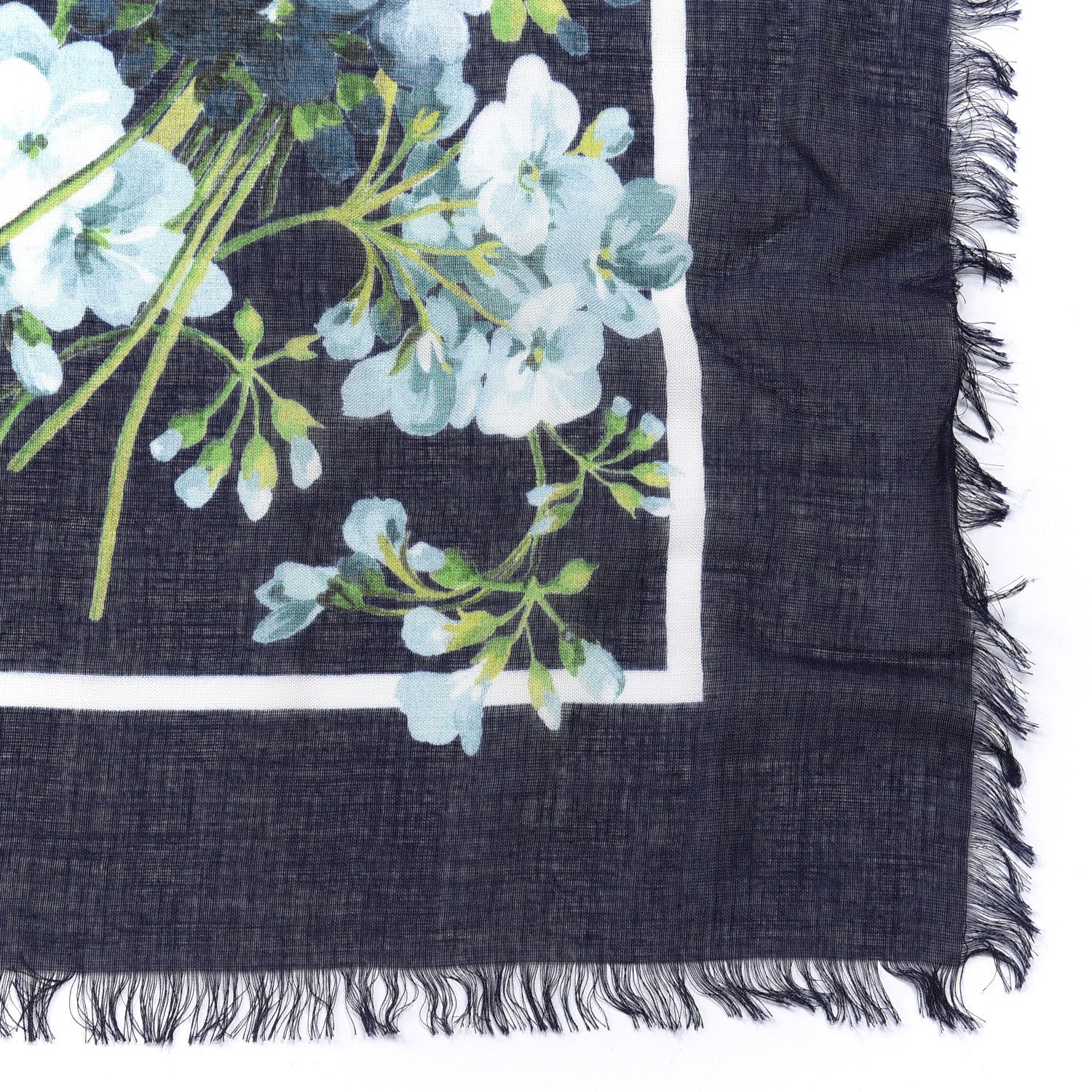 Gucci Modal Silk New Bloomy Shawl Midnight Blue Sky Blue 3 of 5