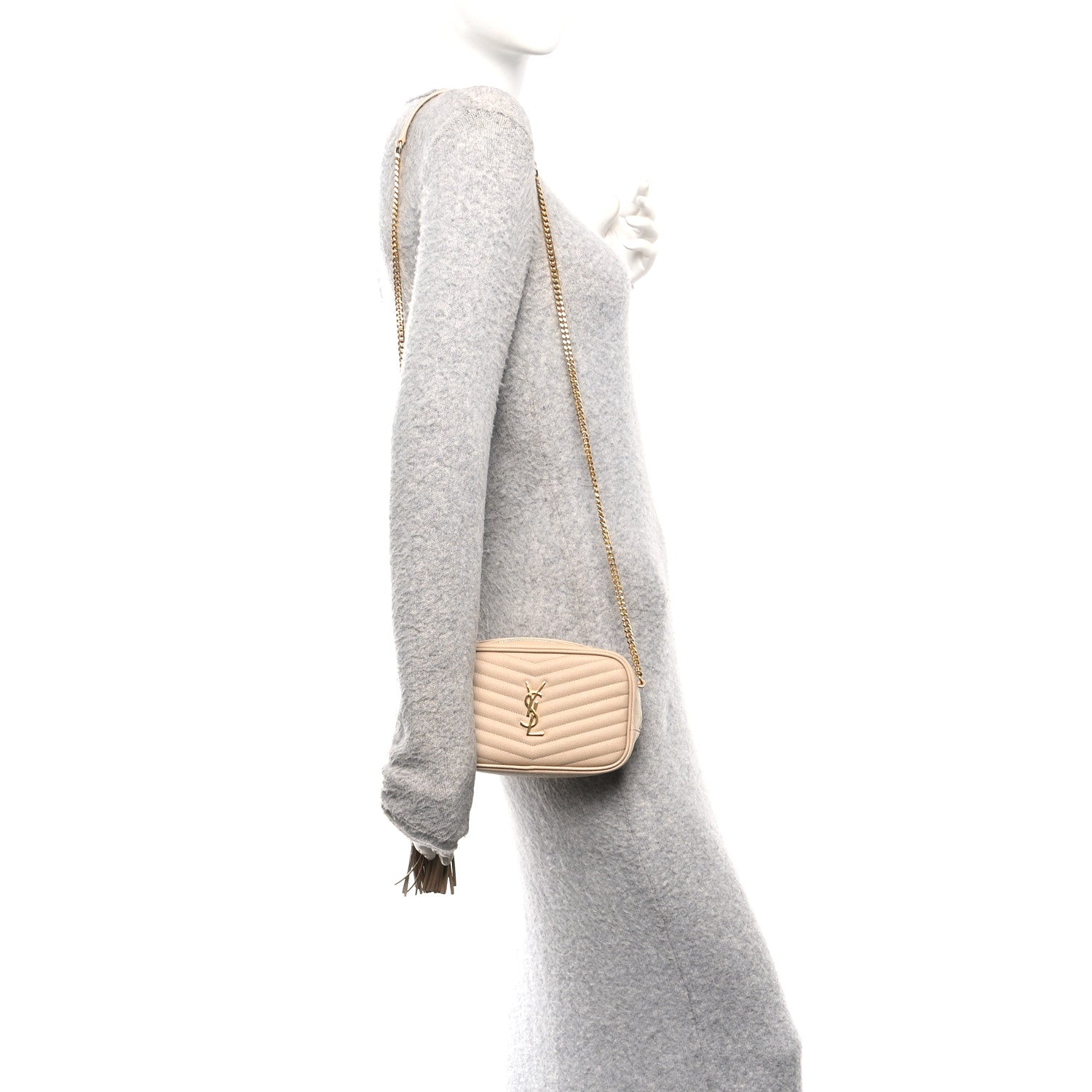 Saint Laurent Grain De Poudre Matelasse Monogram Mini Lou Camera Bag New Powder 2 of 10