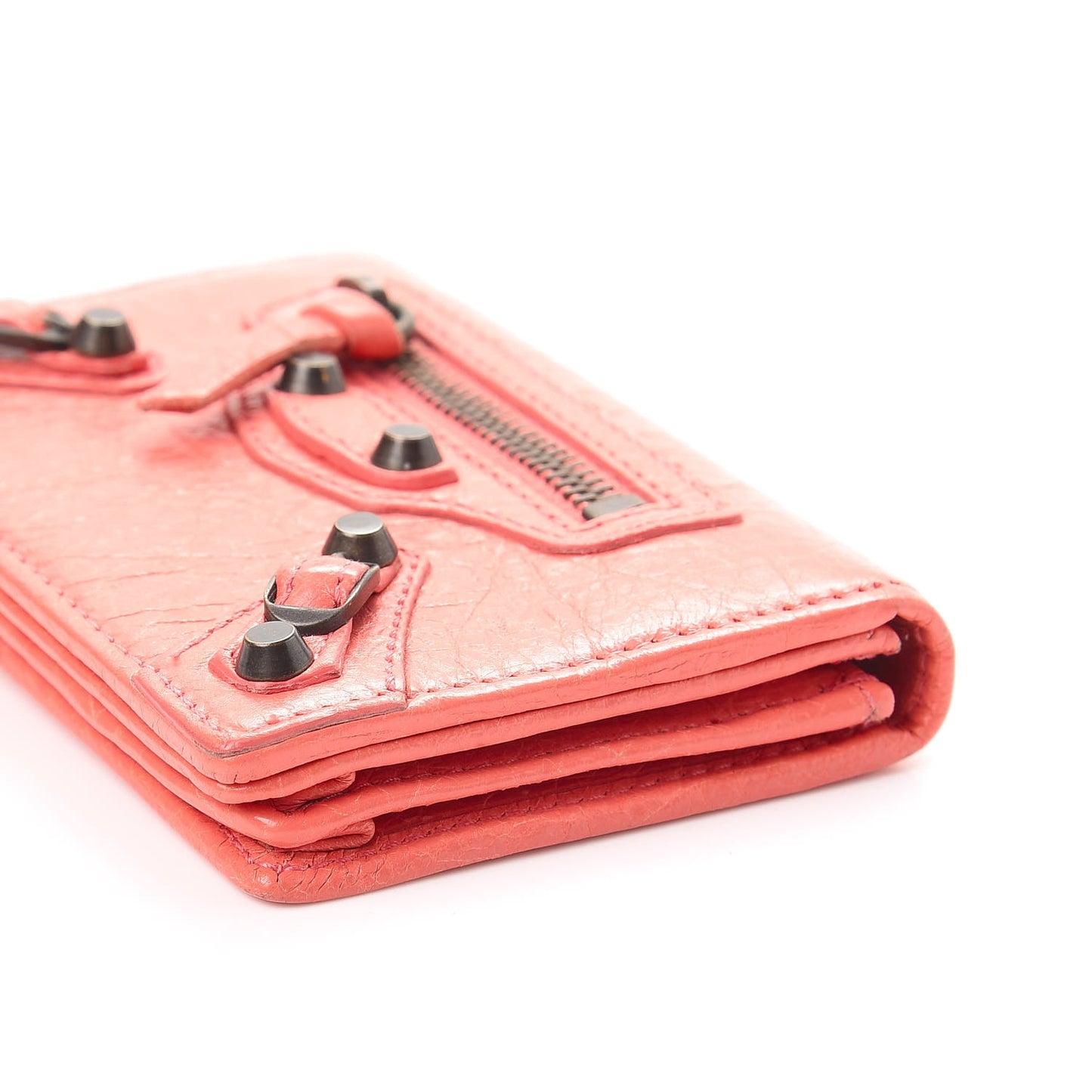 Agneau Classic Hardware Card Case Rose Azalee