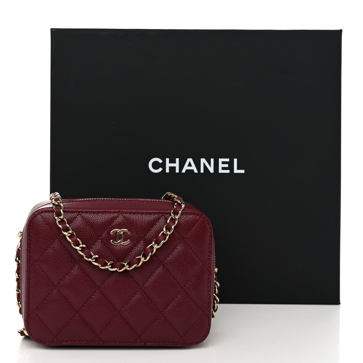 Chanel Caviar Quilted Camera Bag Burgundy 11 of 11