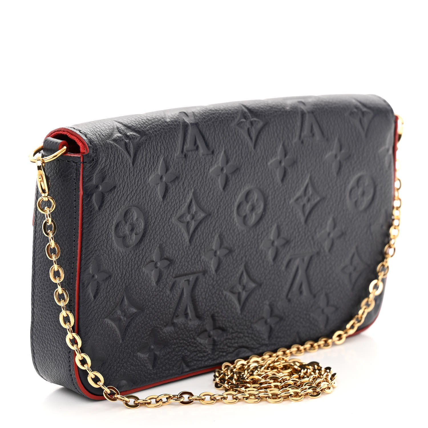 Louis Vuitton Empreinte Pochette Felicie Chain Wallet Marine Rouge 4 of 11