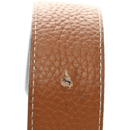 Hermes Togo 32mm H Belt 90 Bleu de Malte Gold 7 of 9