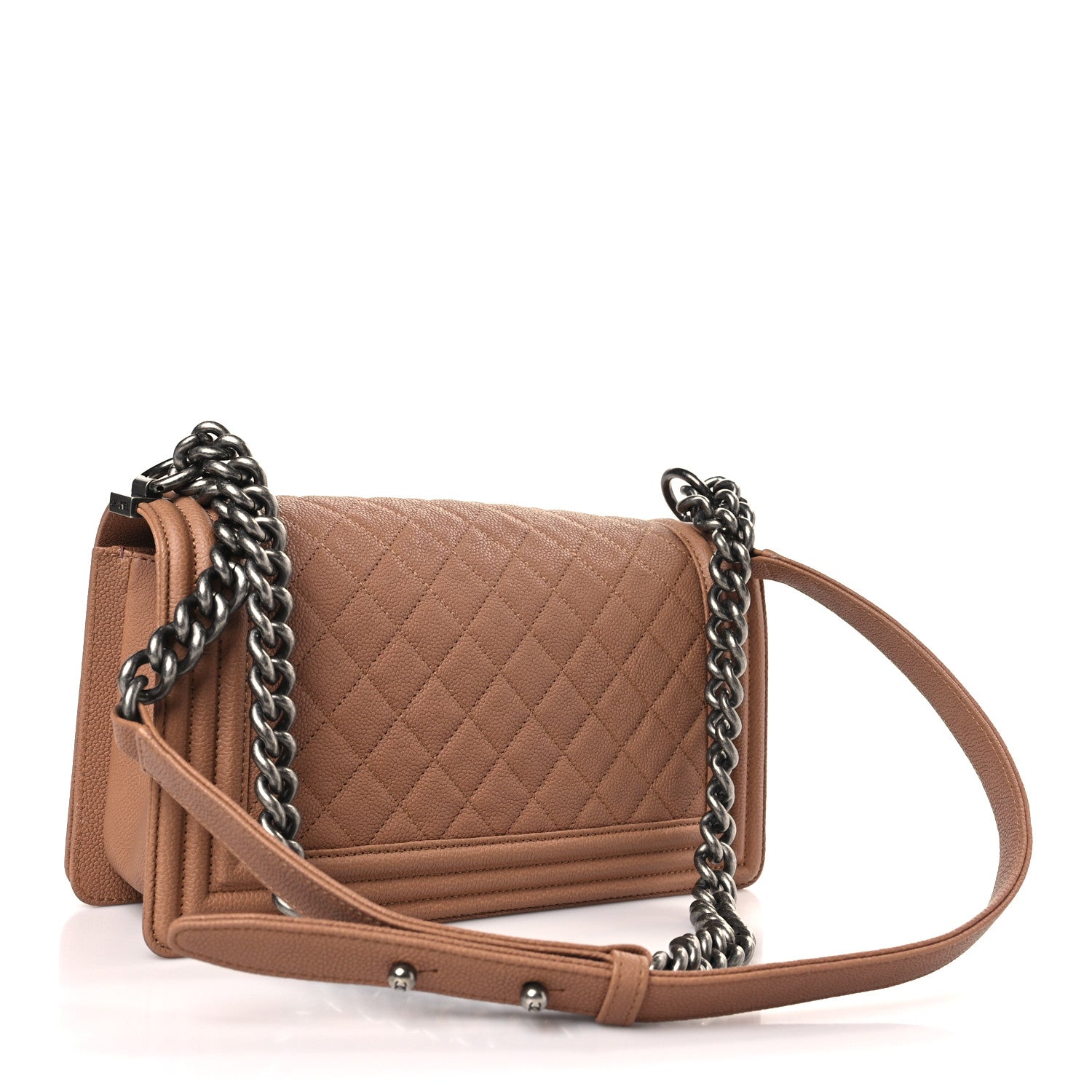 Chanel Caviar Quilted Medium Boy Flap Light Brown 3 of 9