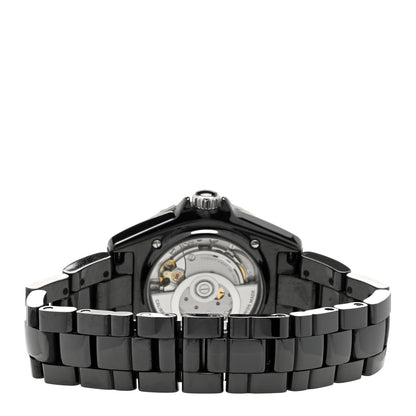 Chanel Stainless Steel Ceramic Diamond 38mm J12 Automatic Watch Black 3 of 4