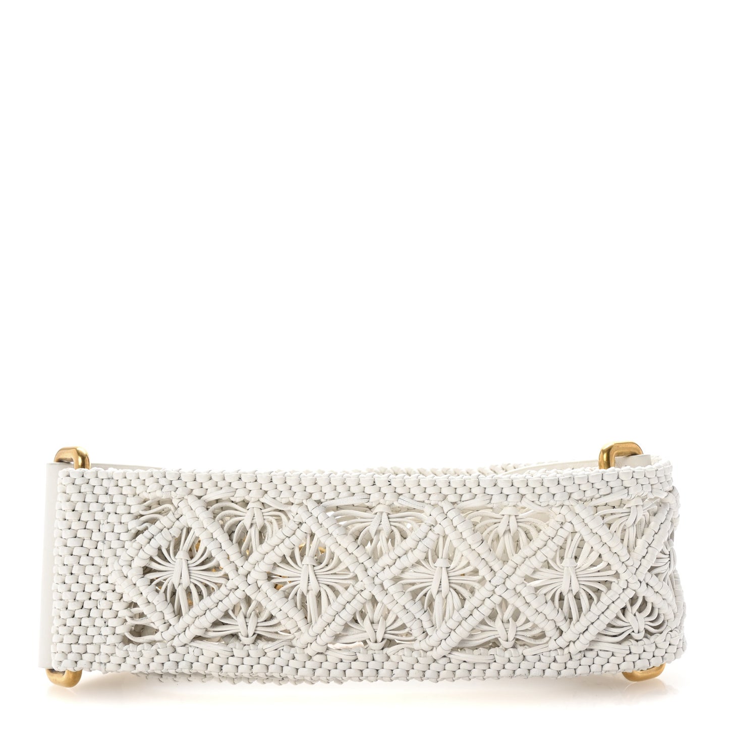 Raffia Woven Shoulder Strap White