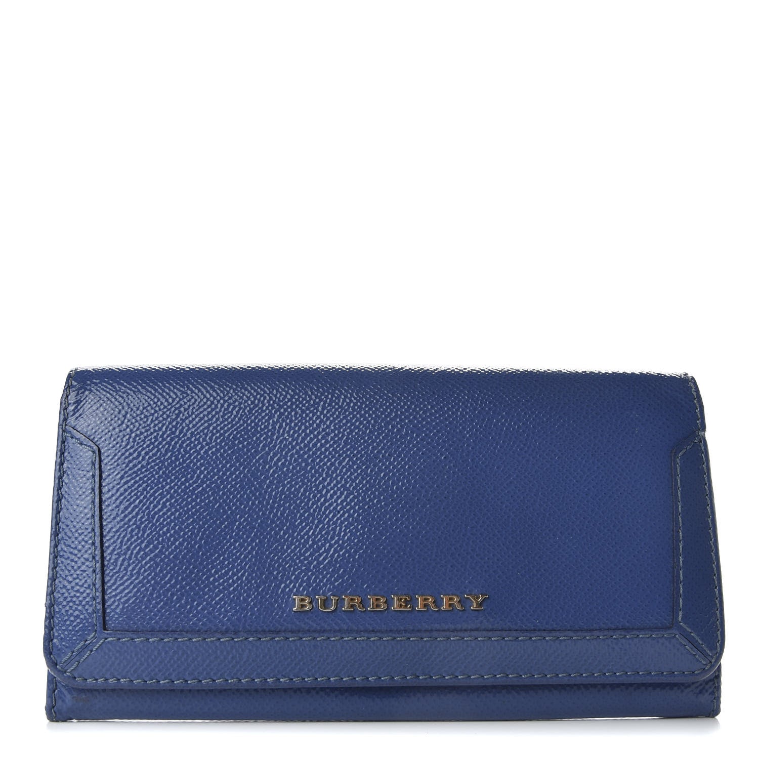 Burberry Patent Heritage Grain Penrose Continental Wallet Steel Blue 1 of 7