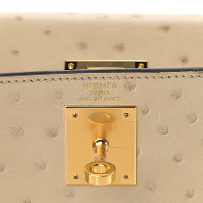 Hermes Ostrich Kelly Sellier 28 Parchemin 6 of 14