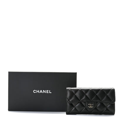 Chanel Caviar Quilted Medium Gusset Flap Wallet Black 9 of 9