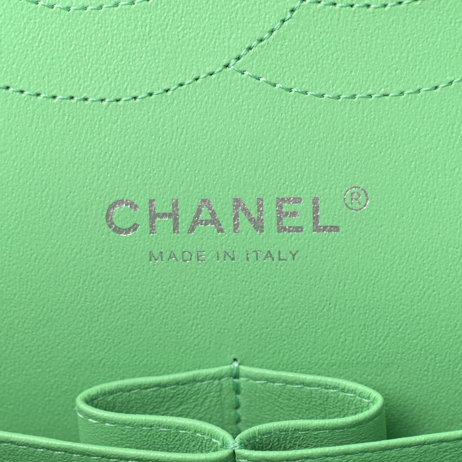 Chanel Caviar Chevron Quilted Jumbo Double Flap Green 5 of 8