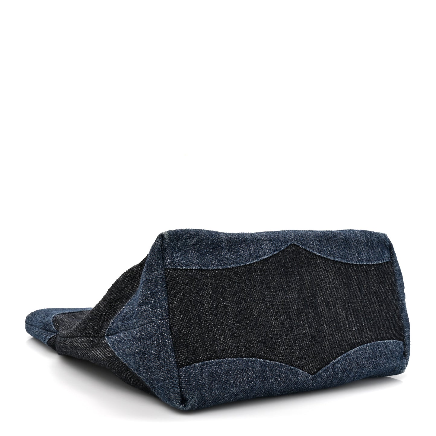 Denim Large Two Tone CC Shopping Tote Blue