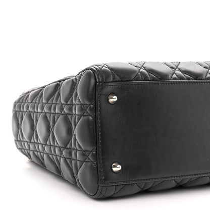 Christian Dior Lambskin Cannage Medium Lady Dior Black 9 of 11